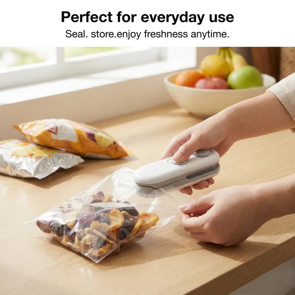 Mini Bag Sealer 2 In 1 Seal Cutter Heat Sealers Type-c Usb Charging Portable Bag  Handle Food Sealer Sealing Machine For Food Storage Plastic Bags Snacks Keep Food Fresh