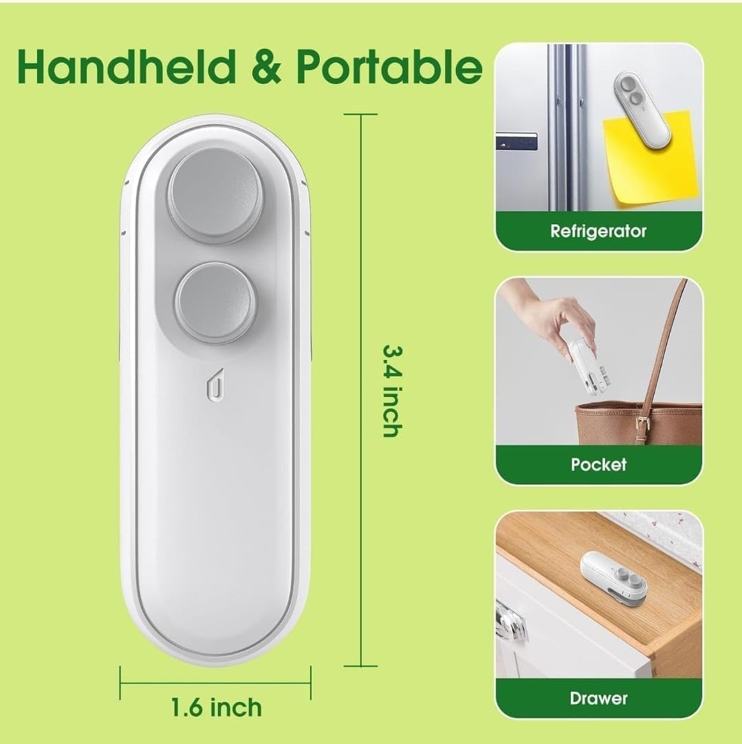 Mini Bag Sealer 2 In 1 Seal Cutter Heat Sealers Type-c Usb Charging Portable Bag  Handle Food Sealer Sealing Machine For Food Storage Plastic Bags Snacks Keep Food Fresh